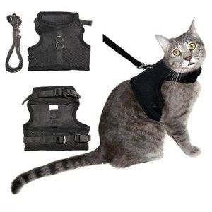 Cat Harness Vest w/ Leash Double Strap Escape Proof Walking Adventure Outdoor